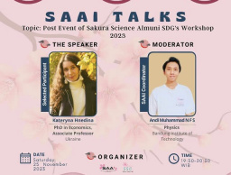 Участь у заході «SAAI TALKS», організованому Асоціацією випускників Sakura в Індонезії  (SAAI)